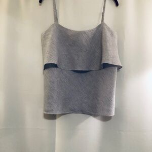 Saks Two Tier Slate Blue Variegated Striped Cami